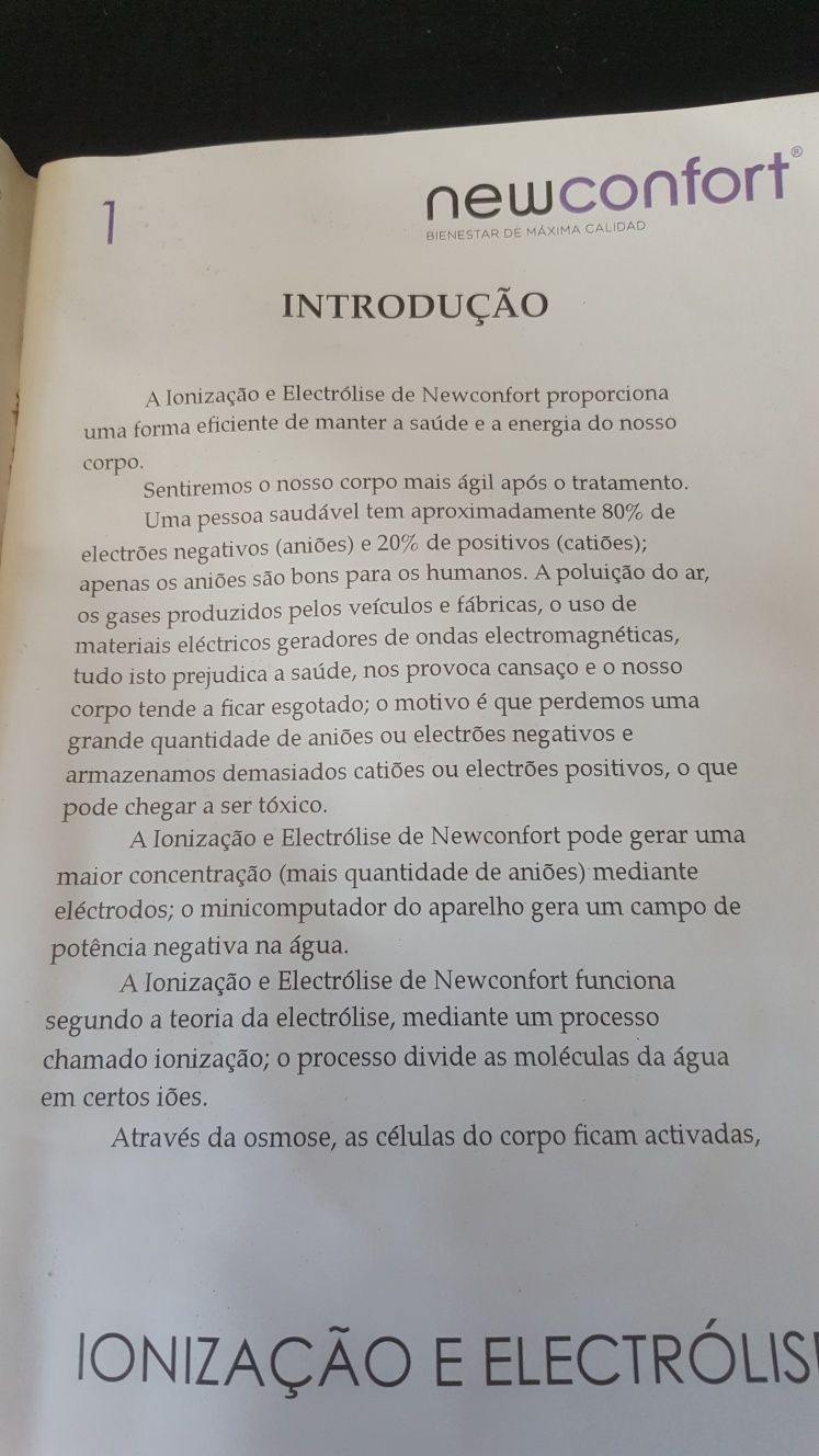 ionizador para purificar o corpo