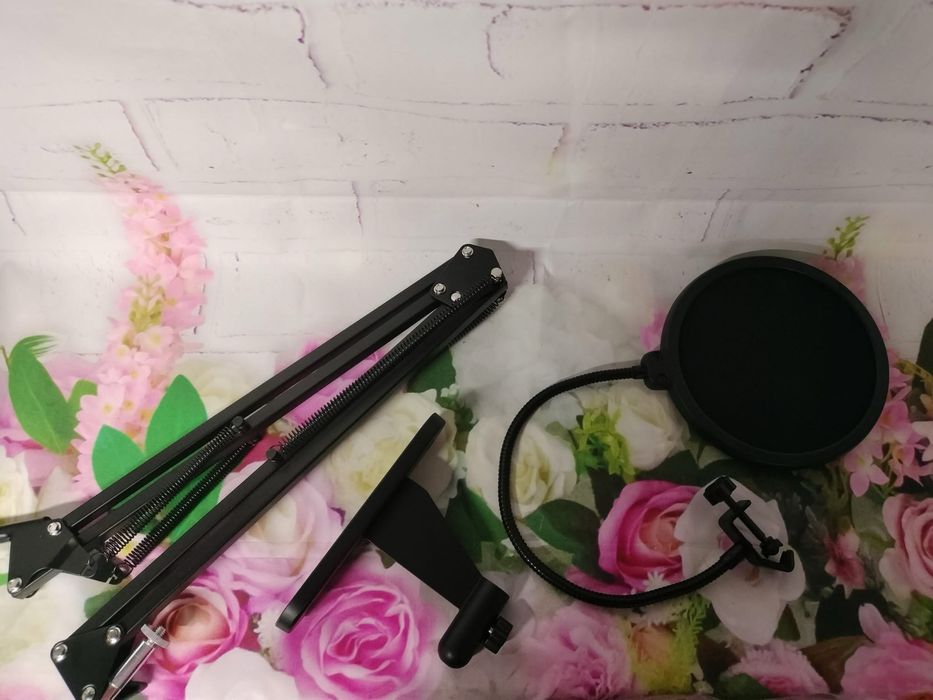 Statyw mikrofonowy  + Studyjny Pop Filtr Mikrofonowy
