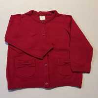 Czerwony sweterek HM H&M rozpinany rozm 80