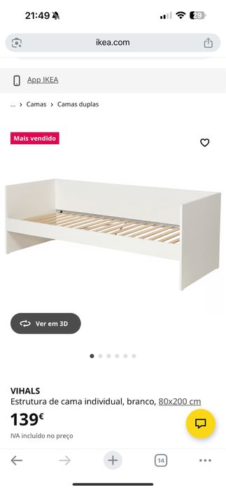 Cama de solteiro dupla