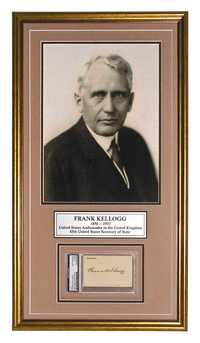 Frank Kellogg autograf w oprawie 1890