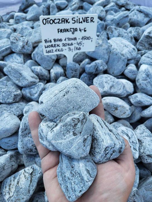 Otoczak Silver Grecki szary kamień Kamienie ogrodowe dekoracyjne ozdob