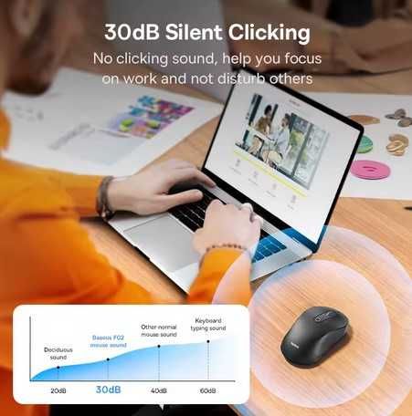 Беспроводная мышь Baseus F02 Bluetooth/USB (black)