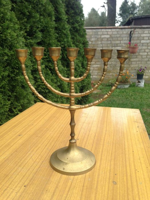 Menora świecznik  mosiężny.