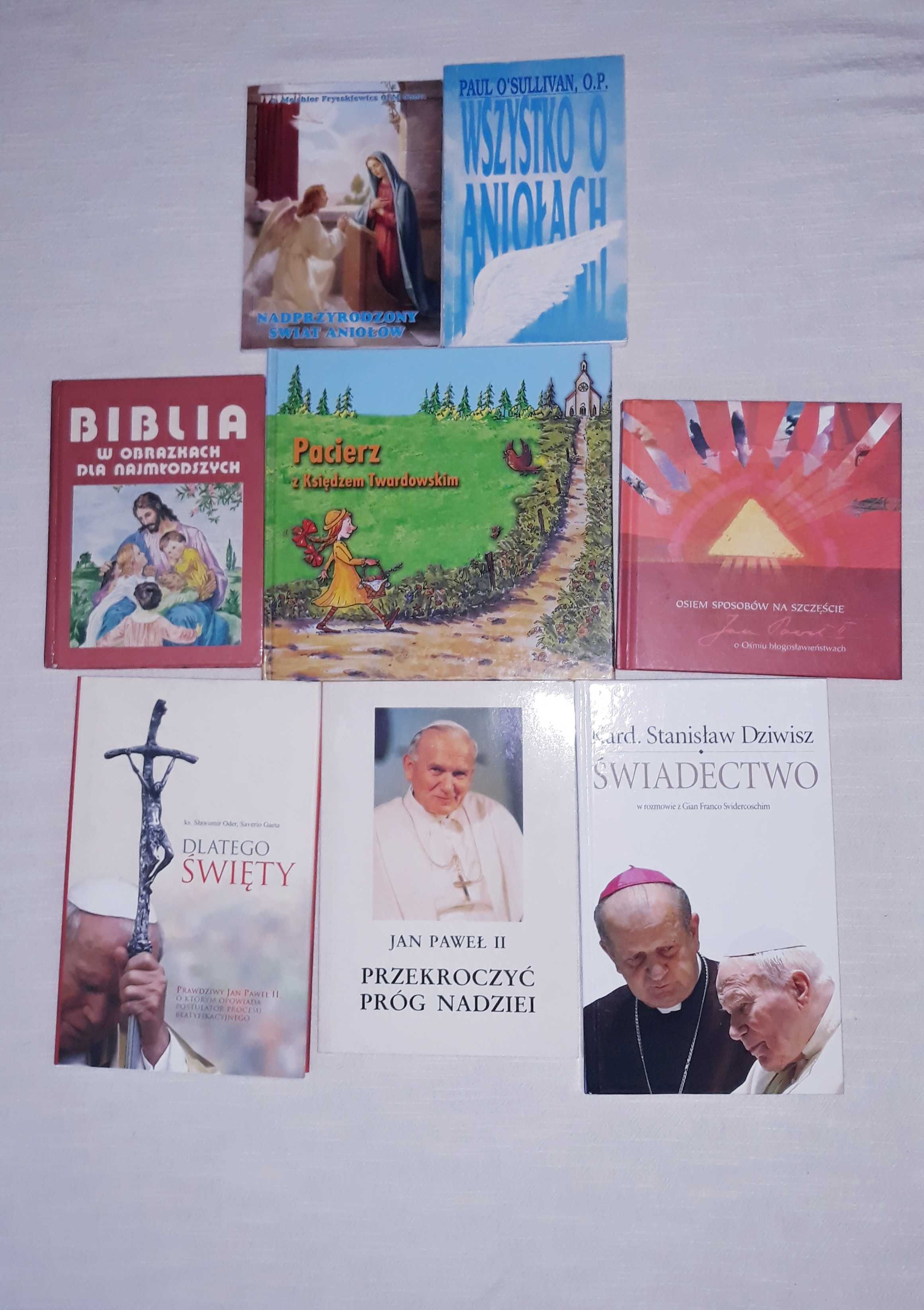Ksiązki religijne bibilia anioły Jan Paweł II pacierz okazja