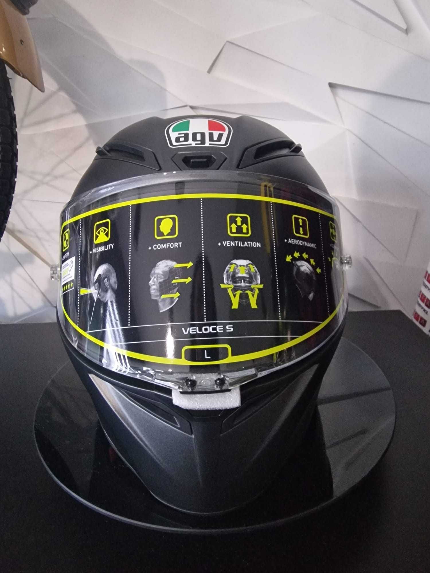 Kask AGV Veloce S czarny matt 'L wyprzedaż!%% raty 0%/fv/zwrot