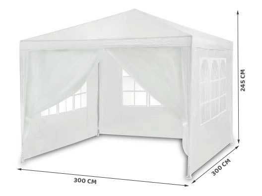 Namiot pawilon ogrodowy handlowy 3x3m + 4 ścianki