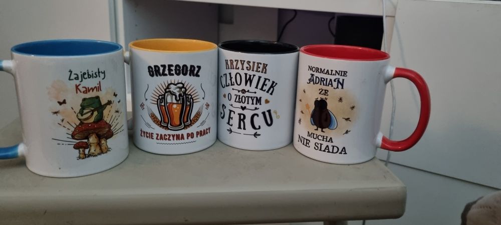 Kubki imienne idealne na Prezent. Kamil Grzesiek Krzysiek Adrian.