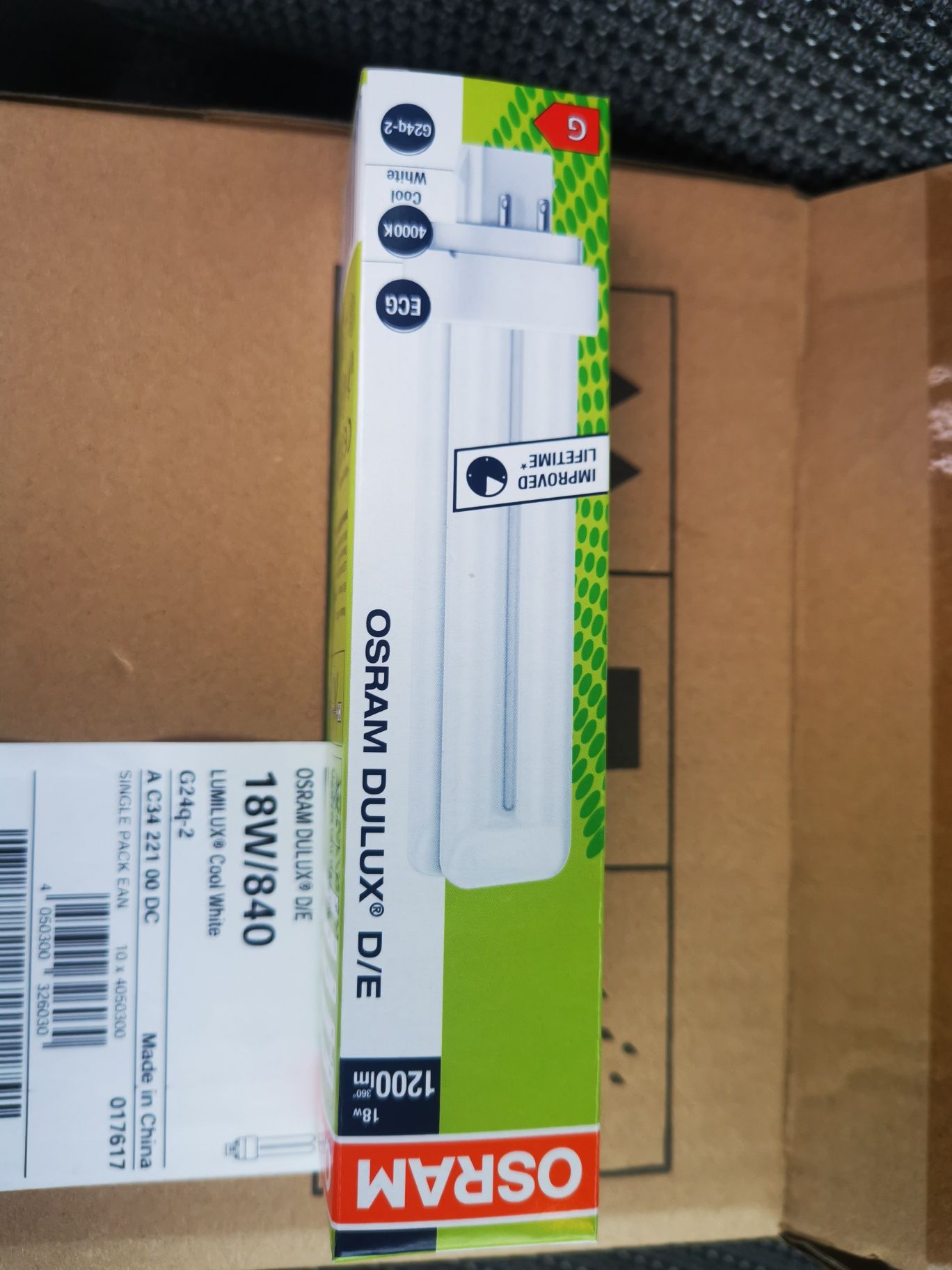 Świetlówka Osram Dulux D/E 18W/840. 1200lm 360° dostępne 10sztuk