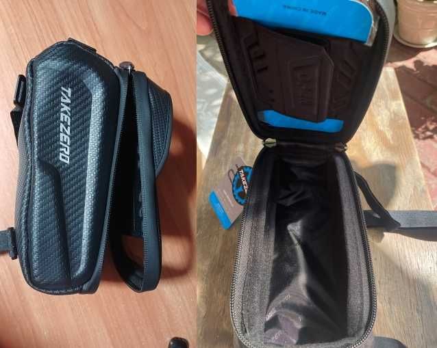 Sakwa rowerowa przednia na ramę uchwyt na telefon do 6,8 cala poj 1,5L