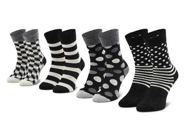 Happy Socks Classic Black & White zestaw 4 par skarpet R.36-40