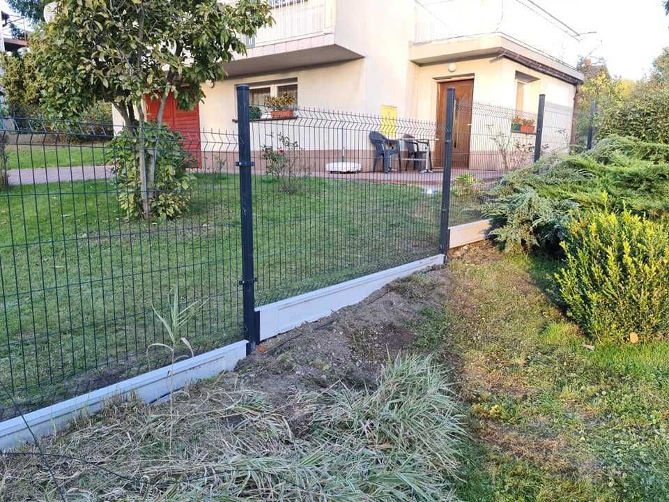 Ogrodzenie panelowe wysokość 123cm fi 4mm + podmurówka 20cm + montaż