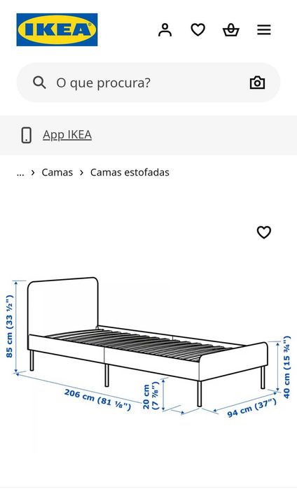 Cama e colchão solteiro IKEA