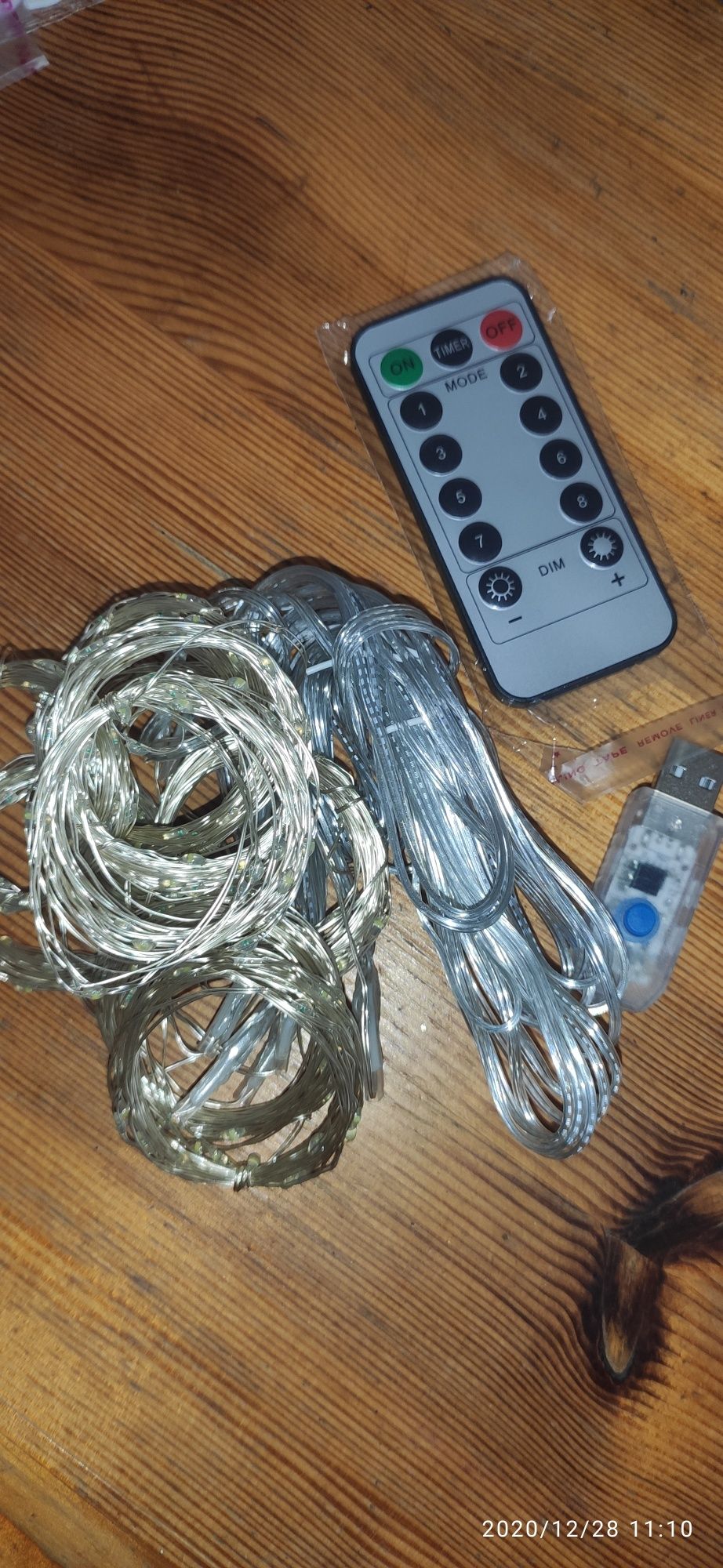 Kurtyna świetlna LED pilot USB, 3 metry