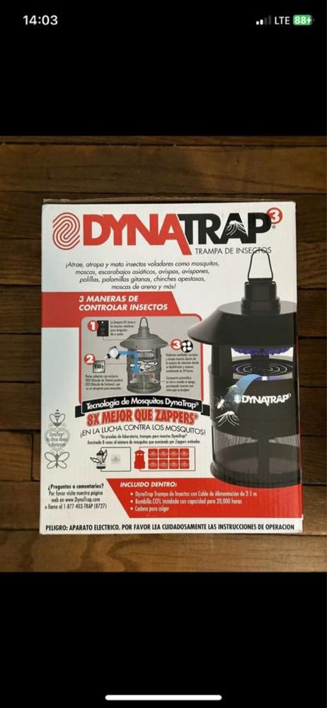 Пастка для комарів DynaTrap DT160, живлення 100-240 v, 10 соток