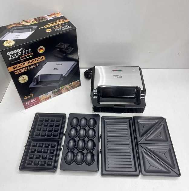 НЕМЕЦКАЯ Вафельница 4в1 Zepline 2200W ZP-801 Мультимейкер со сменными