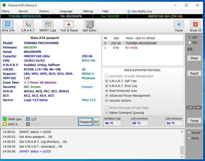 Laptop notebook Toshiba Satellite C660-12U, 3GB Ram, 250GB, Windows 10