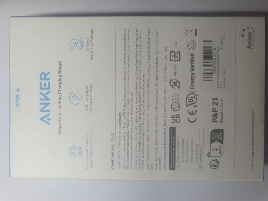 Poweebank Markowy Firmy Anker 10 000 mAh nowy zapakowany