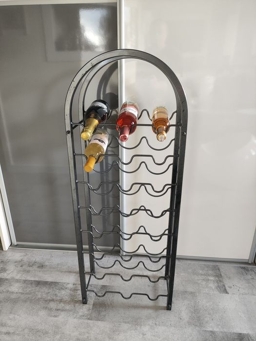 Stojak na wino metalowy, ładny stan