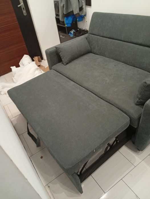 Sofa 2-osobowa Rozkładana do Spania, do 200 kg, Drewniana Rama