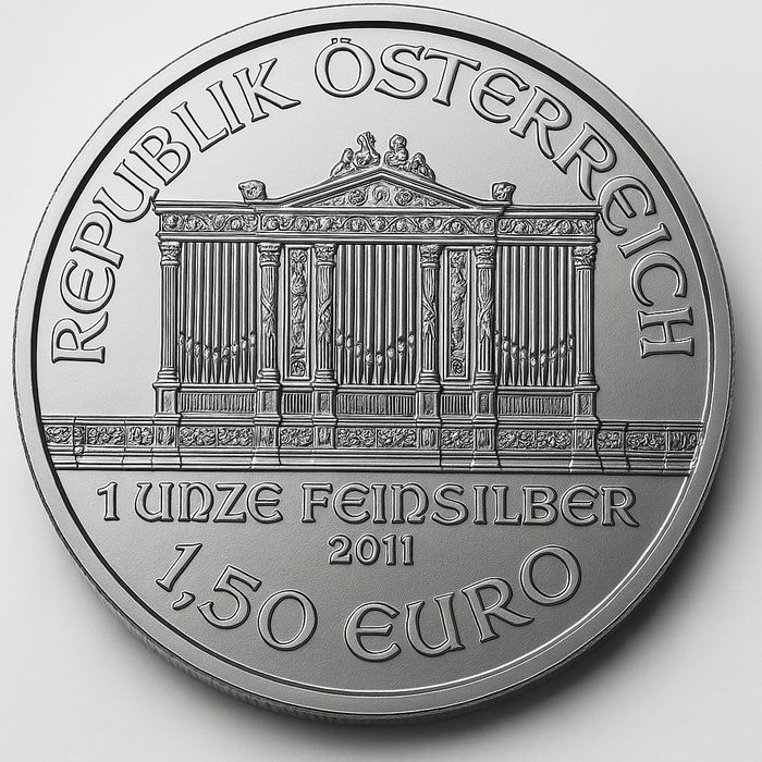 Австрийский Филармоникер Серебро монета Унция
