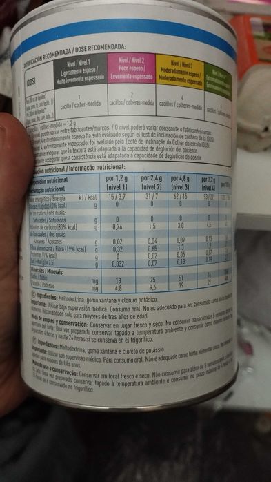 Espessante para engrossar líquido