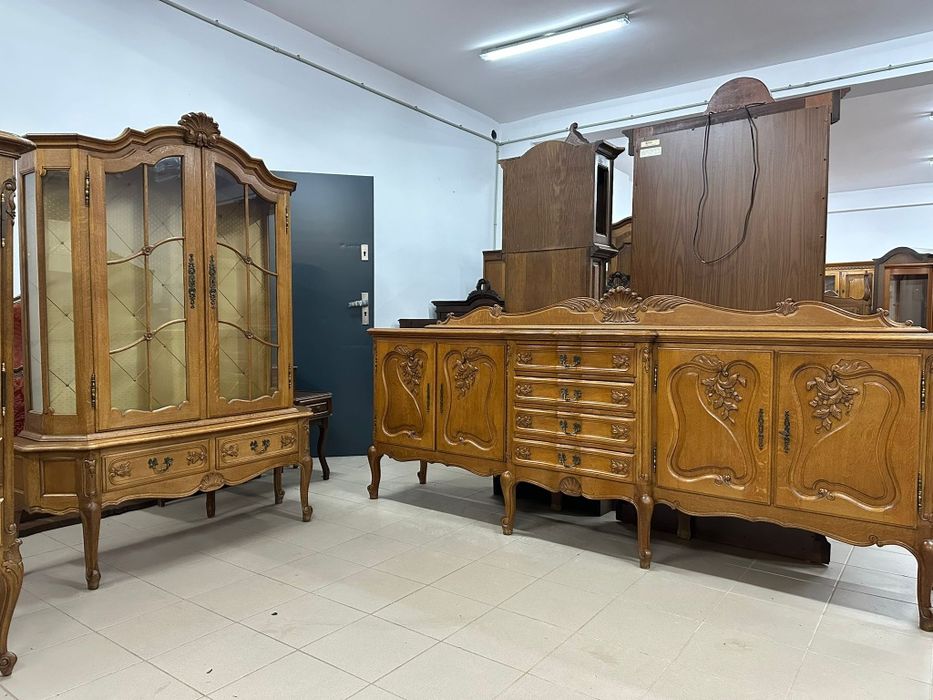 Francuski zestaw – komoda + witryna w stylu Ludwikowskim.