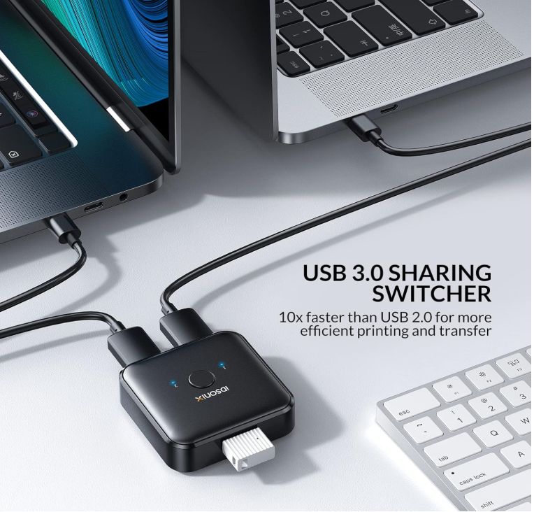 przełącznik usb 3.0 idsonix z dwoma wyjściami usb 2 w 1 x