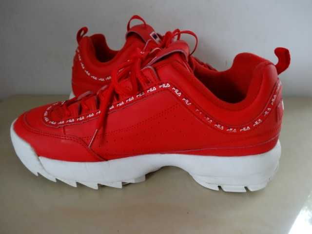 Buty FILA DISRUPTOR roz 41,5 SKÓRA Czerwone Sportowe RED