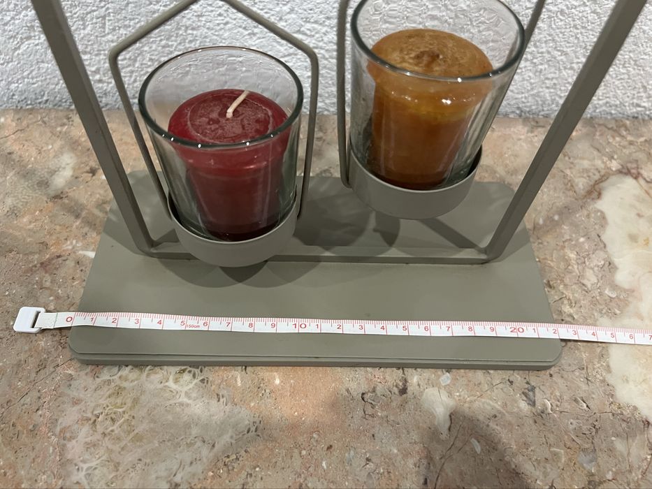 Castiçal com pássaro e com duas velas Loja do Gato Preto