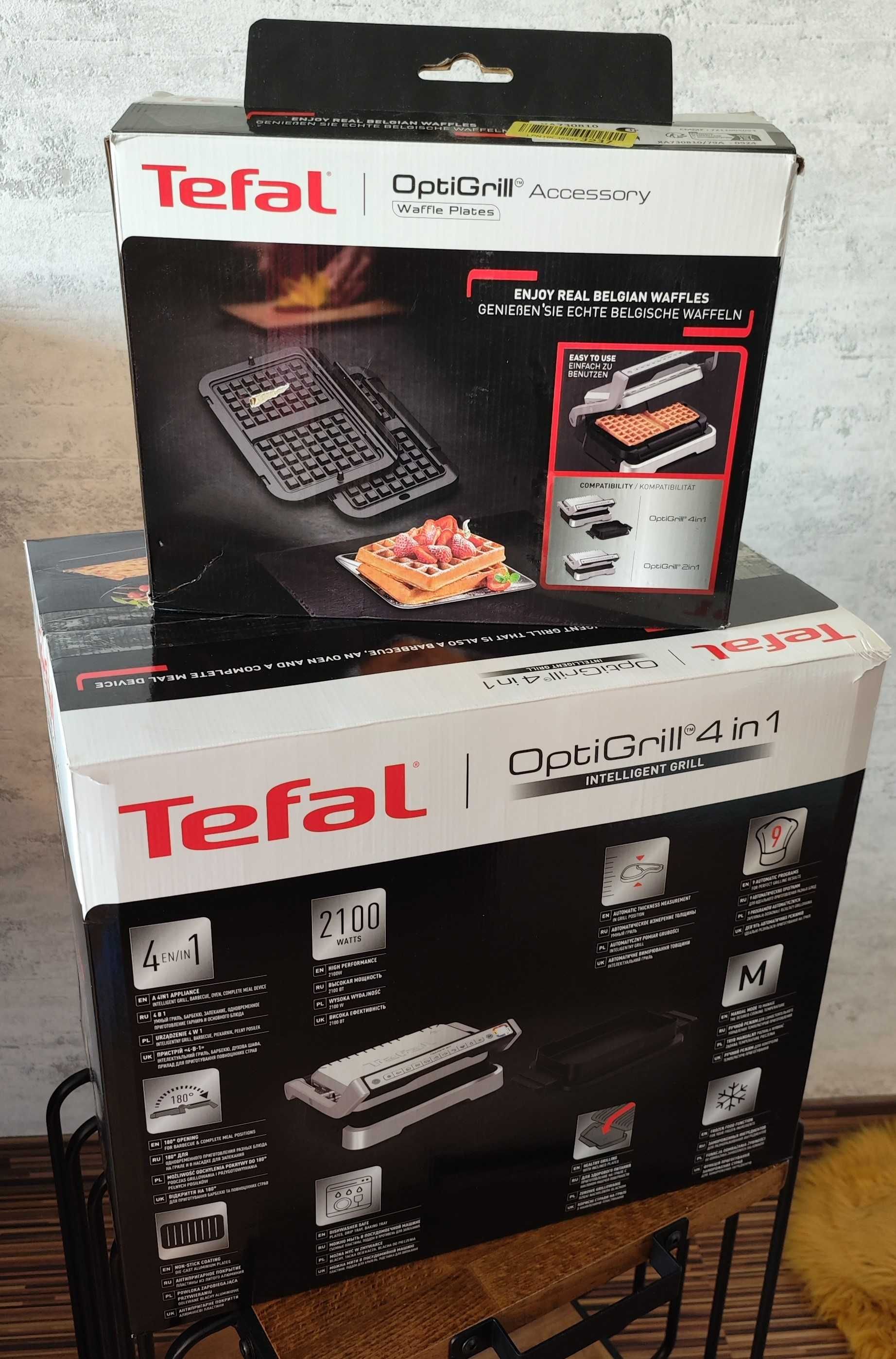 TEFAL OptiGrill GC774D30 4w1 + płyty do Gofrów