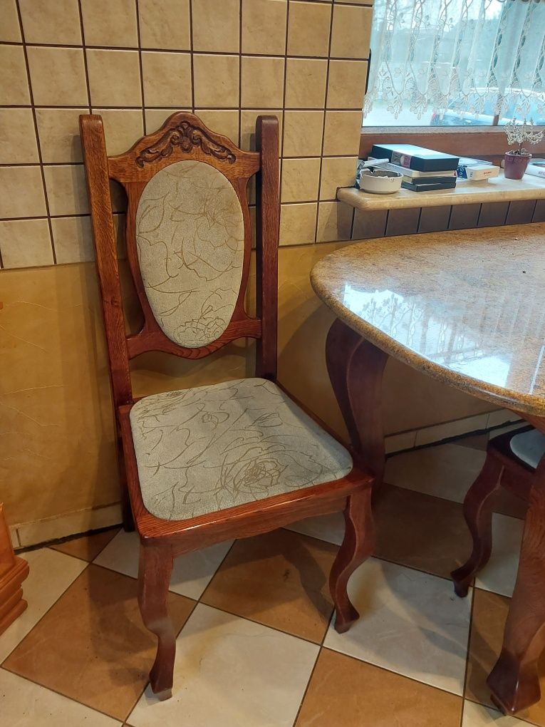 OFERTA Stół z blatem granitowym i krzesłami