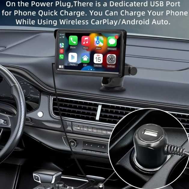 Multimédia 7" Carplay, Android Auto, Ecrã Tátil,  Camara Traseira