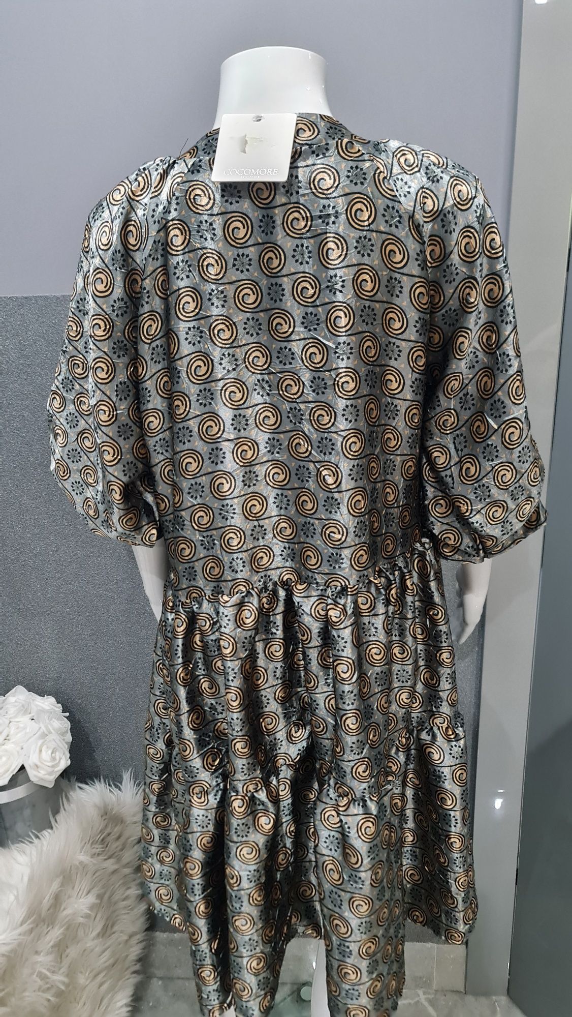 Cocomore sukienka zloto srebrna 36s nowa oversize