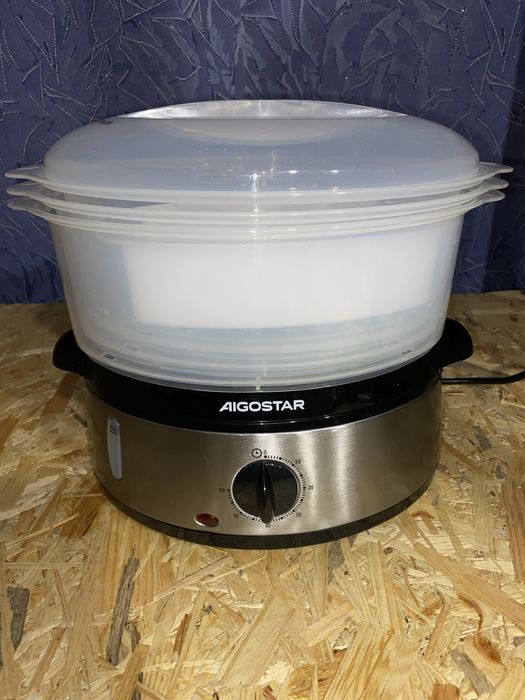 Пароварка aigostar 800w три рівнева, електрична, зтаймером