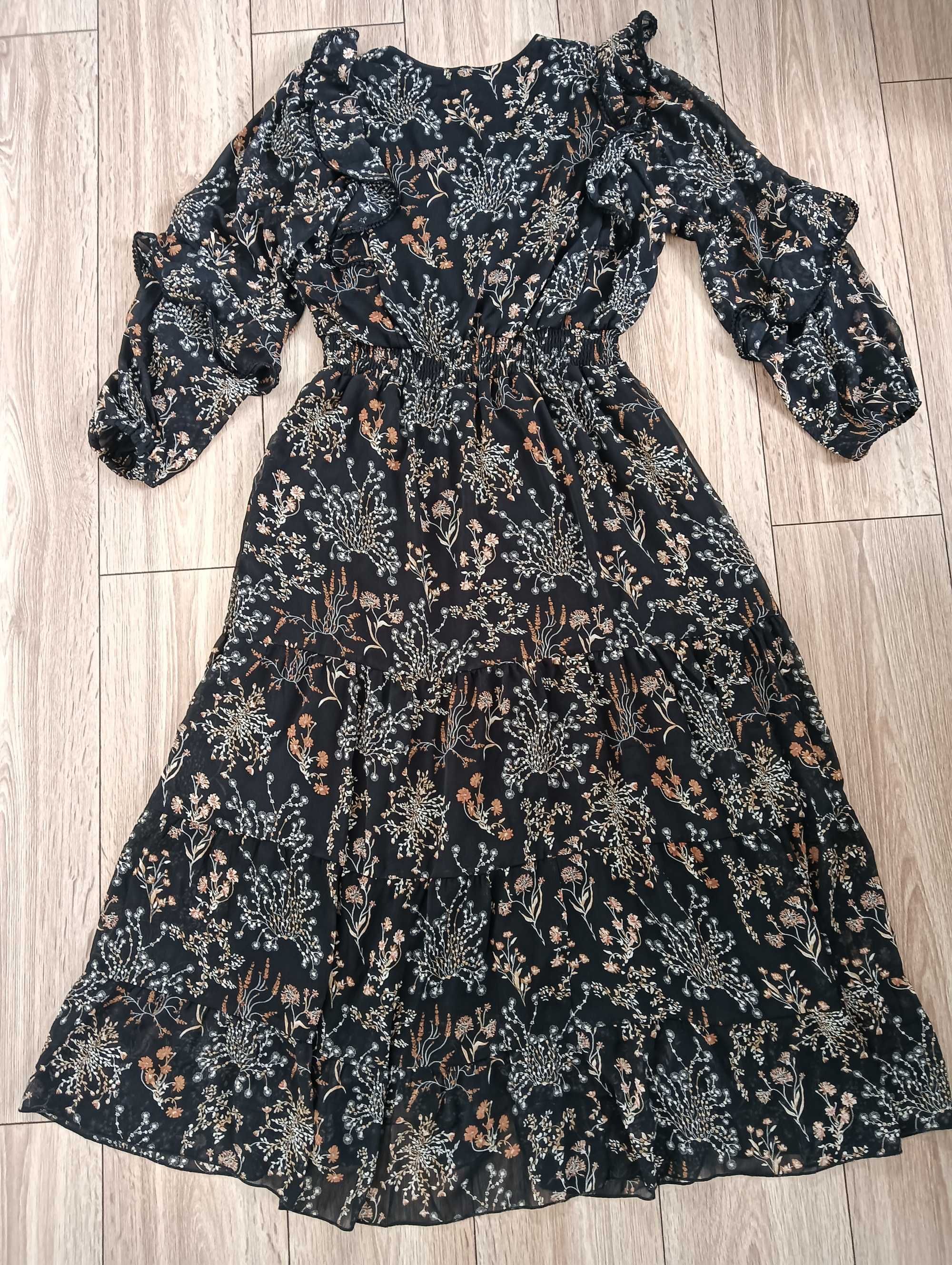 Reserved szyfonowa sukienka M 38