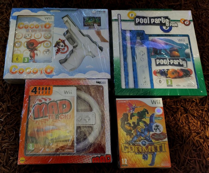 Vários Acessórios Wii (Jogos c. acessórios novos, por abrir)