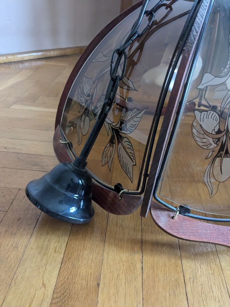 Lampa wisząca "witrażowa" PRL żyrandol