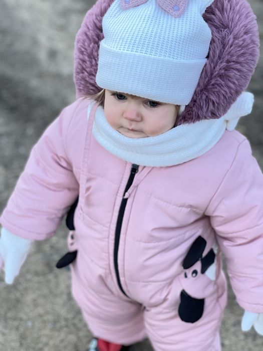 Комбінезон зимовий рожевий 74-80р