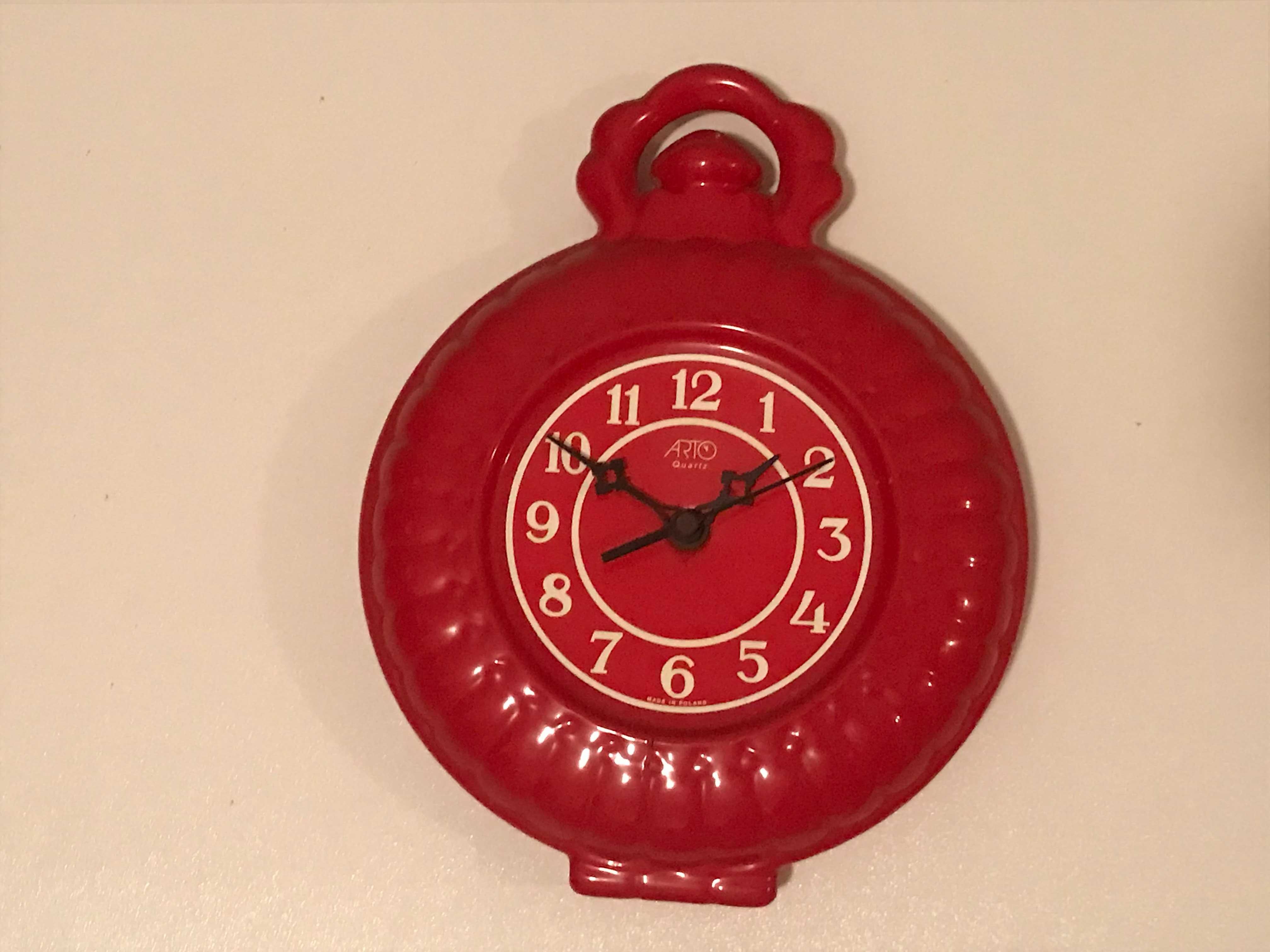 Zegar ścienny kuchenny fajansowy 20x25 cm, polski producent Arto