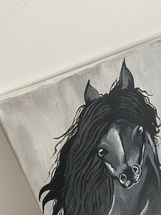 Obraz ręcznie malowany Koń 40cmx30cm styl glamour