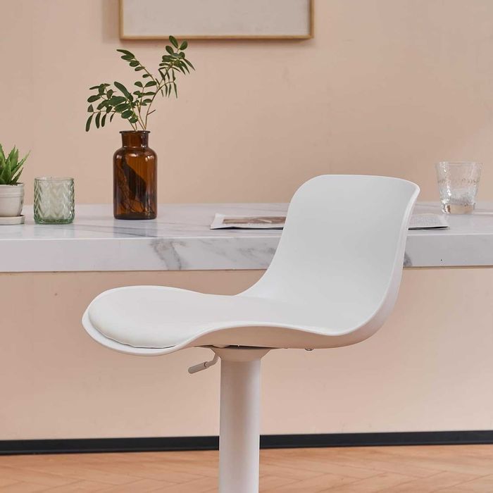 Zestaw 2 białych krzeseł barowych YOUNIKE białe, ekoskóra 360