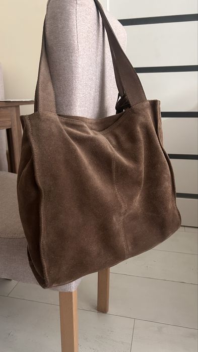Torebka shopper zamszowa