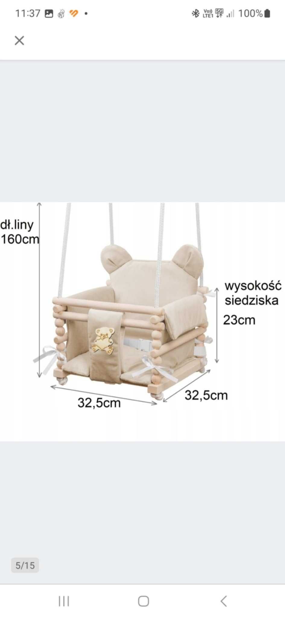 Huśtawka dla dzieci do domu lub ogrodu.