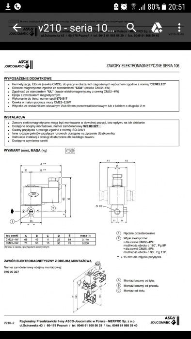 Zawór elektromagnetyczne mosiądz 3/4"