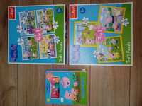 puzzle 3+ świnka peppa 7 układanek i figurki