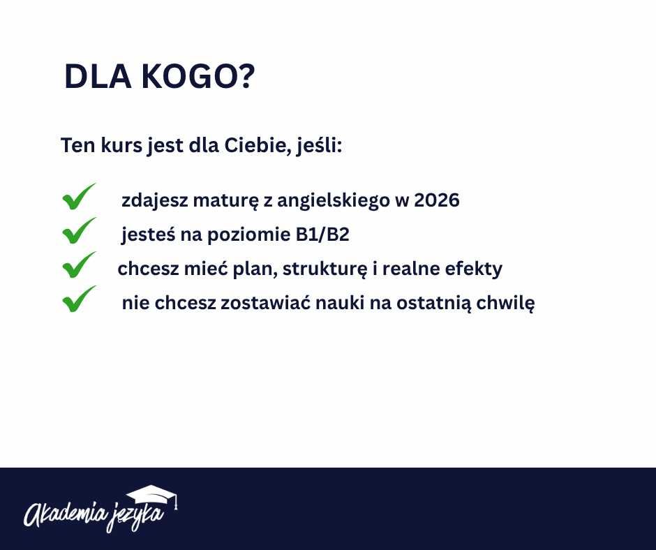 Kurs MATURA ANGIELSKI ONLINE – przygotowanie do MATURY 2026