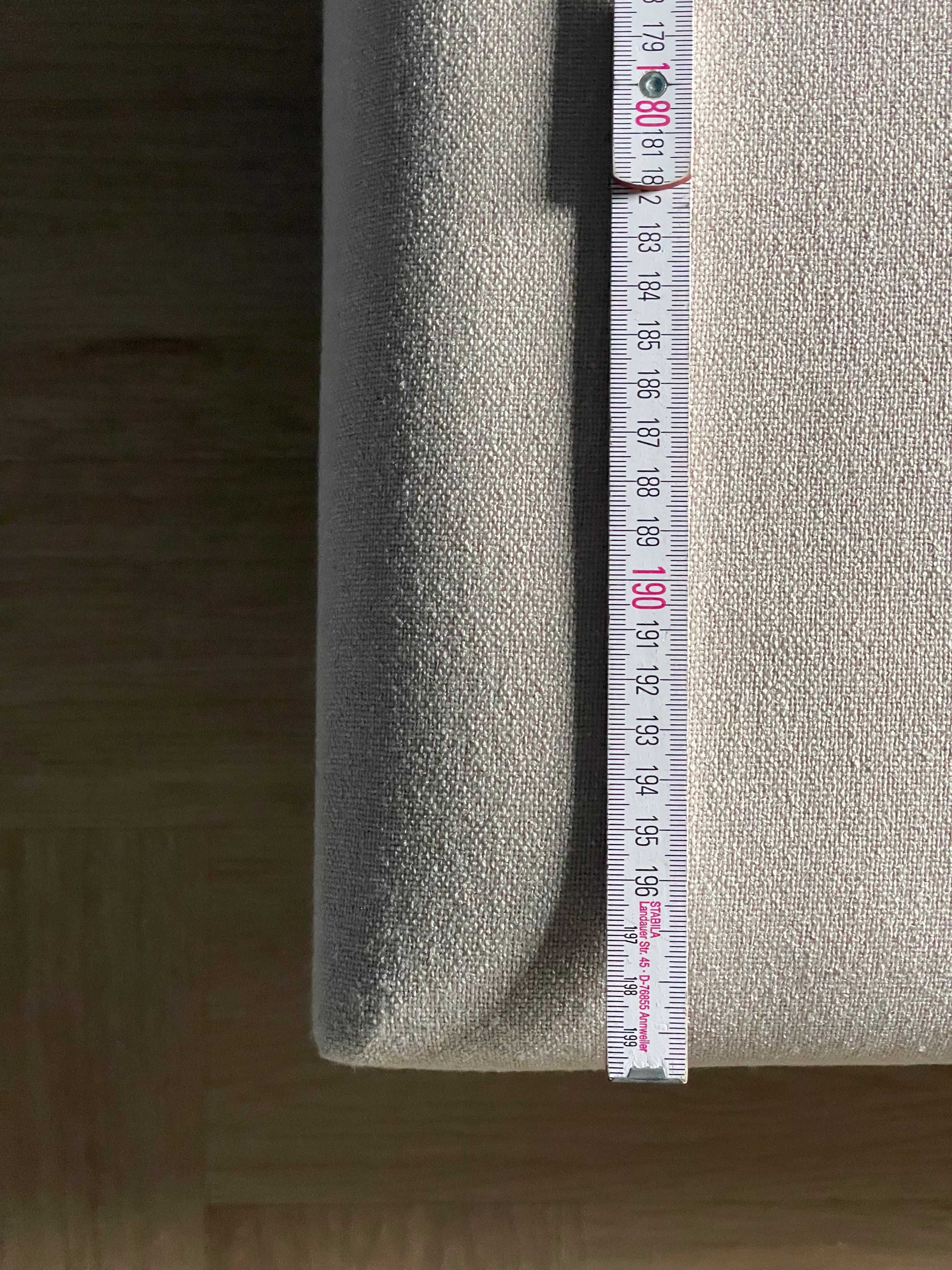 Łóżko kontynentalne 200x180 podwójne + materace - tapicerowane