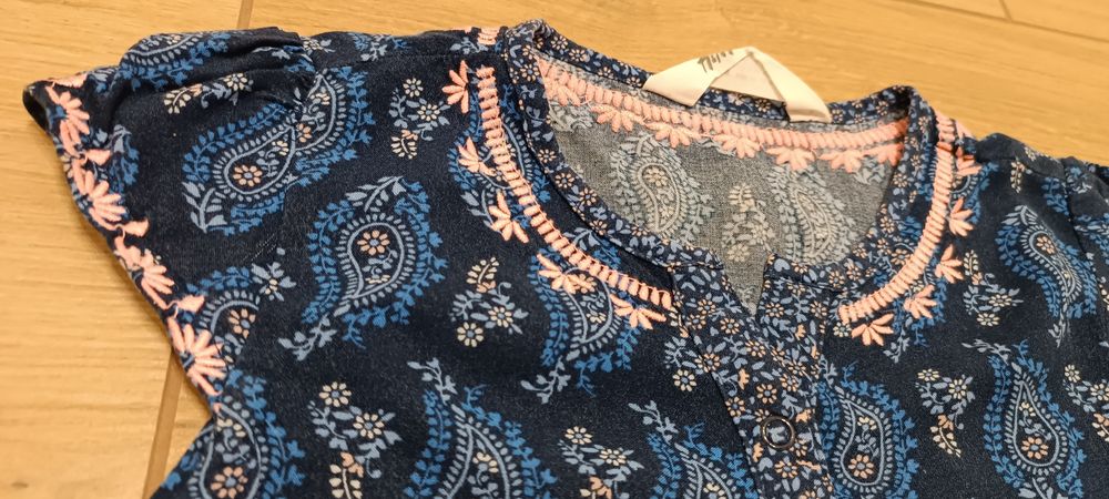 H&M 116 kombinezon letni granatowy dla dziewczynki spodnie bluzka