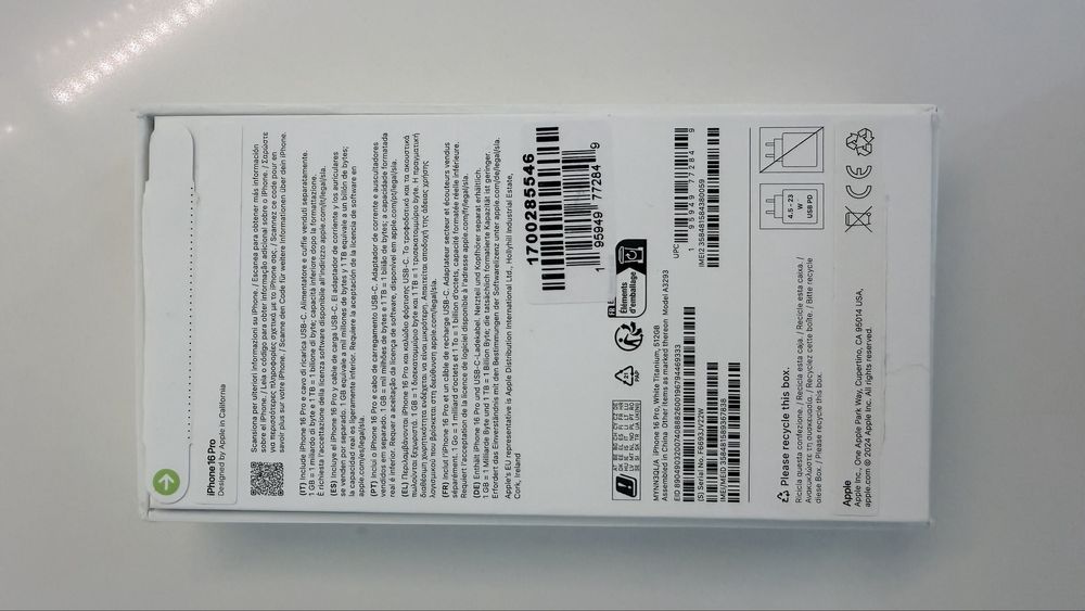 iPhone 16 Pro 512GB – Titanium White (Branco)